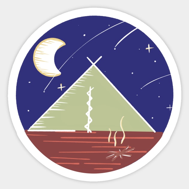 Camping Under the Stars / Nature Camping Trip Sticker by nathalieaynie